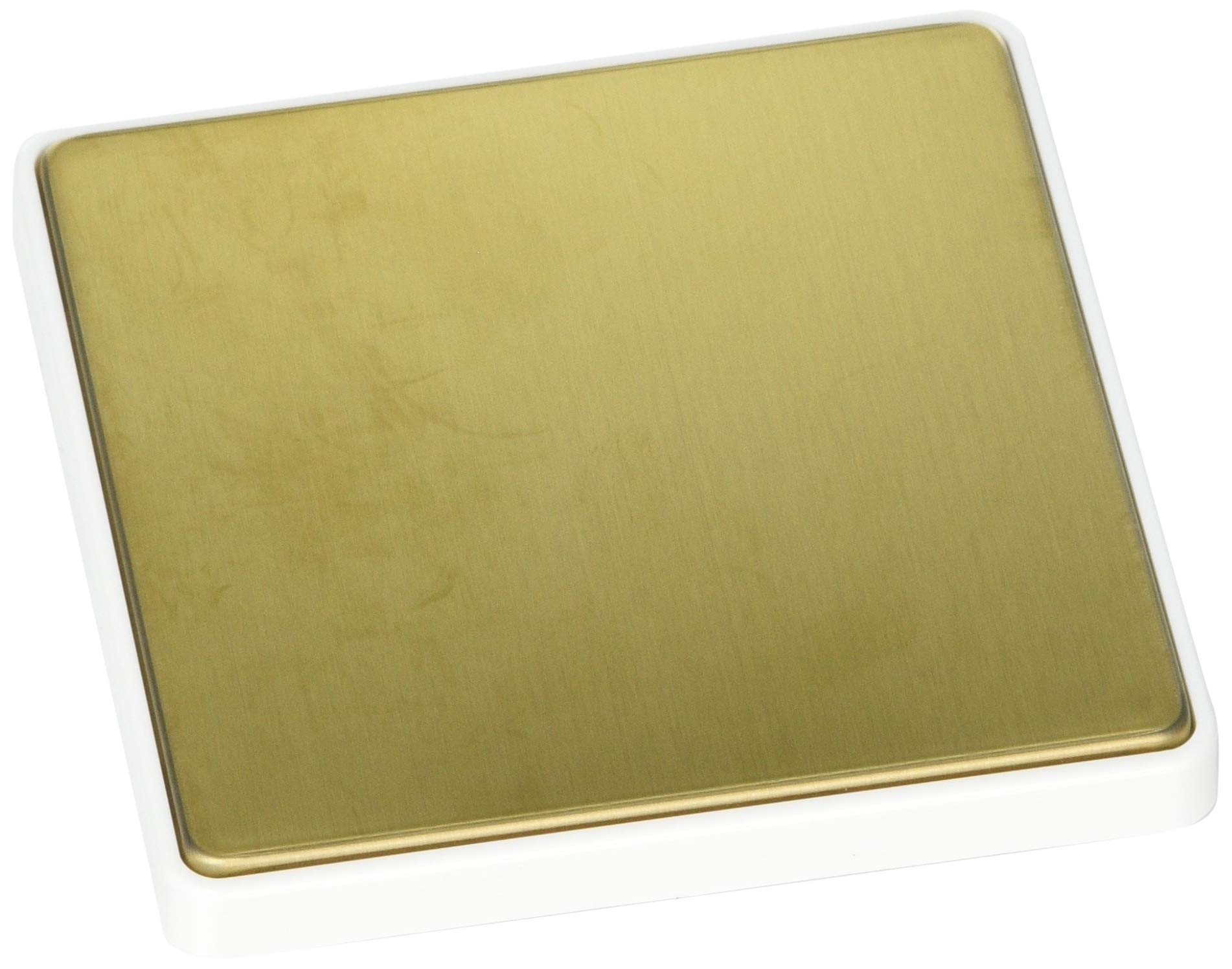 MK (ELECTRIC) Dimensions 1 Gang Satin Brass Finish With A White Trim Blank Frontplate