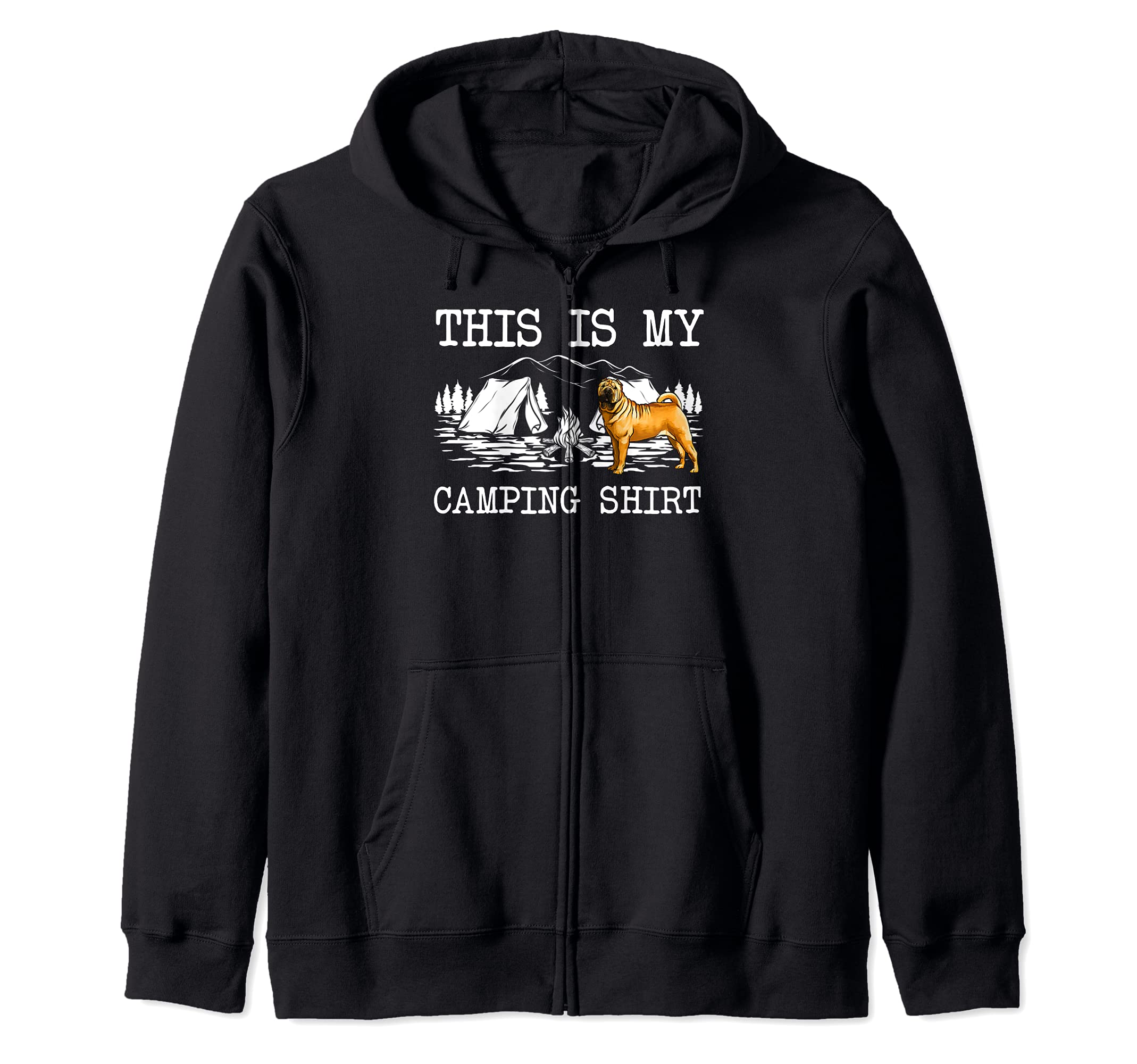 Campfire Chinese Shar-Pei Dog This Is My Camping Zip Hoodie