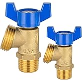 EFIELD 2-Pack Boiler Drain Valve, 1/2 inch MIP x 3/4 inch MHT, 1/4-Turn, Brass Made,(BOILER010-2PCS)