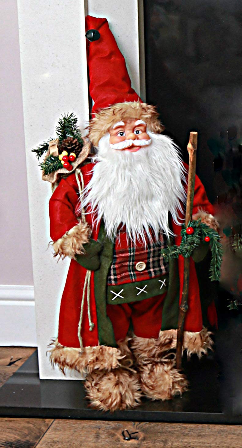 Garden Mile Traditional Luxury Deluxe Father Christmas Santa Claus Standing Figure Xmas Decoration Ornament Highly Detailed Indoor 70cm Red Buy Online In India At Desertcart