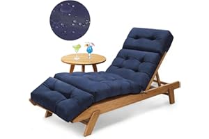 Outdoor Chaise Lounge Chair Cushion, 100% Waterproof Lounge Chair Cushions for Outdoor Furniture, 75.1 x 22.8 x 4.7 Inches Re