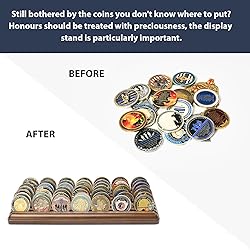 DecoWoodo 7 Rows Challenge Coin Display Stand