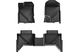 3W Floor Mats Fit for Ford Ranger 2020 2021 2022 2023, TPE All Weather Floor Liner for Ford Ranger Super Crew Cab,1st & 2nd R