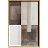 Art Remedy Tonal Intersection I Canvas Earthy Abstract Art, Gold Frame, 36" x 54"