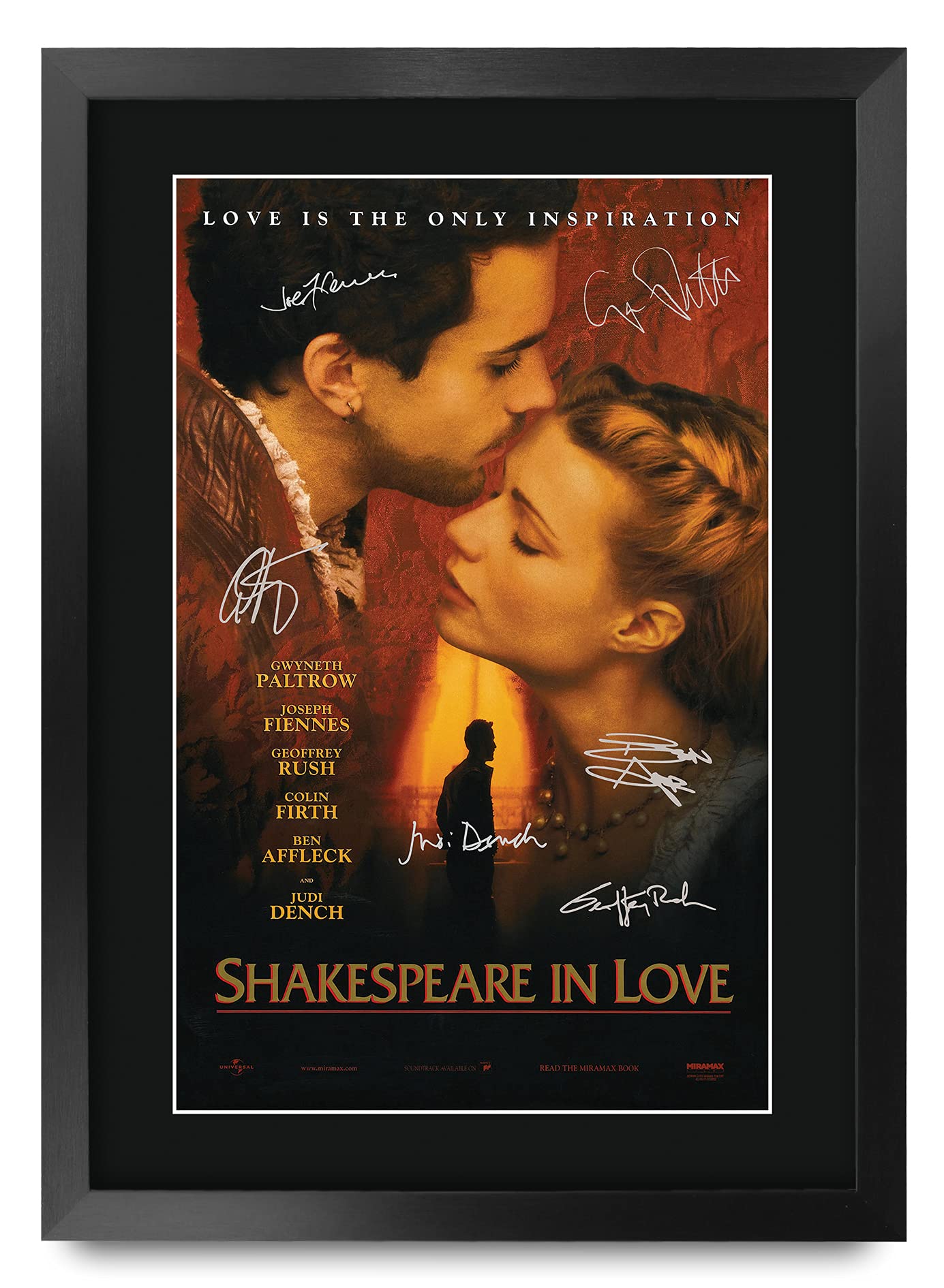 HWC Trading FR A3 Shakespeare in Love Gwyneth Paltrow, Joseph Fiennes Gifts Printed Poster Signed Autograph Picture for Movie Memorabilia Fans - A3 Framed