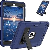 AVAWO Case for iPad 9th/8th/7th Generation(10.2 inch, 2021/2020/2019), Heavy Duty Military Grade Shockproof Protective Cover with Built-in Stand/Pencil Holder for i Pad 9/8/7 Gen, Navy Blue