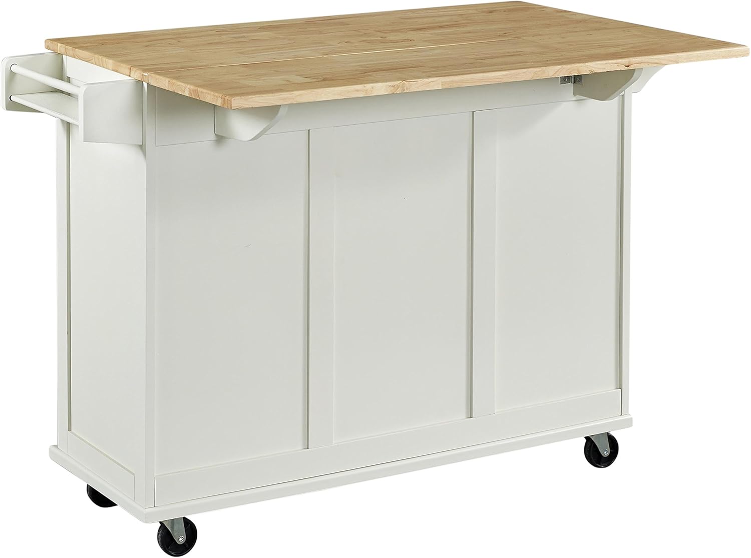 Home Styles Liberty Kitchen Cart with Wood Top - White - Kitchen Islands & Carts