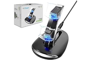 YCCTEAM PS4 Controller Charger, PS4 Pro/Playstation 4 / PS4 / PS4 Slim Controller Charger Charging Docking Station Stand.Dual USB Fast Charging Station & LED Indicator for PS4 Controller-Black