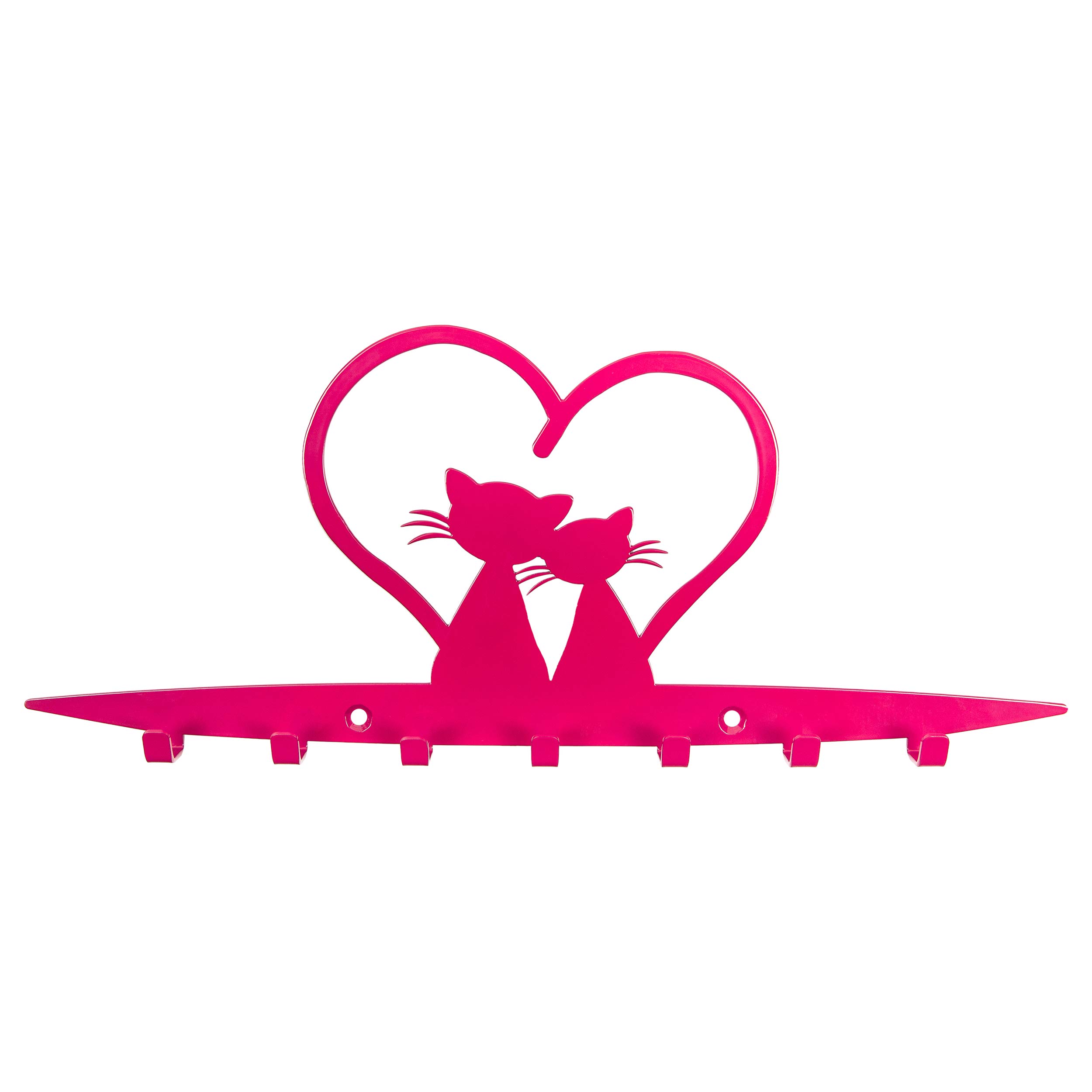 Galleksa Children's Wall-Mounted Coat Hooks Hanger Rack Cats in Love Coral