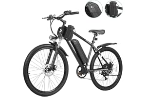 HOVERFLY OUREA Electric Bike 26", 750W Peak Motor Mountain Ebike, Up to 40 Miles 20MPH Removable Battery, 7-Speed and Shock Absorber, Electric Commuter Bike for Adults