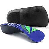 Plantar Fasciitis Insoles, 3/4 Length Arch Support Insoles for Women and Men, Shoe Inserts for Flat Feet, Over-Pronation, Heel Pain Relief, Orthotic Insoles with High Arch for Running, Work Boots, S
