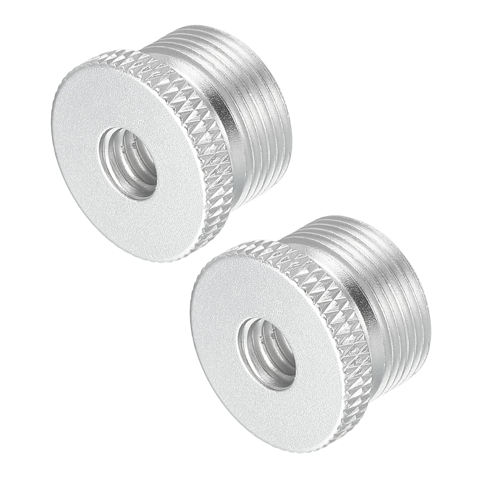 PATIKIL Mic Stand Adapter 1/4 Female to 5/8 Male Aluminum Alloy Thread Screw Adapter for Camera Stand Silver 2 Pack