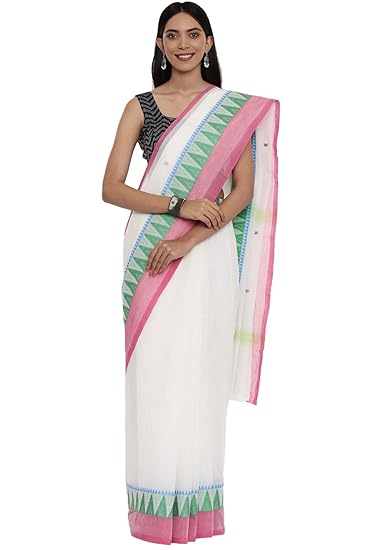 Womens Chettinad Pure Cotton Saree With Running Blouse (CCOPSC12559_Off-White)