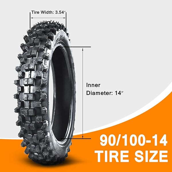HOLATO REAR 90/100-14 3.00-14 FRONT 70/100-17 2.75-17 TIRE AND INNER TUBE FOR 110CC 125CC KLX125 KLX140 KX85 TTR125 RM80 TAOTAO DB17 APOLLO RFZX18 COOLSTER DIRT PIT BIKE OFF ROAD MOTOCROSS HEAVY DUTY