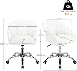 Yaheetech Faux Leather Desk Chair White Flower Petal Design Swivel Chair view 3