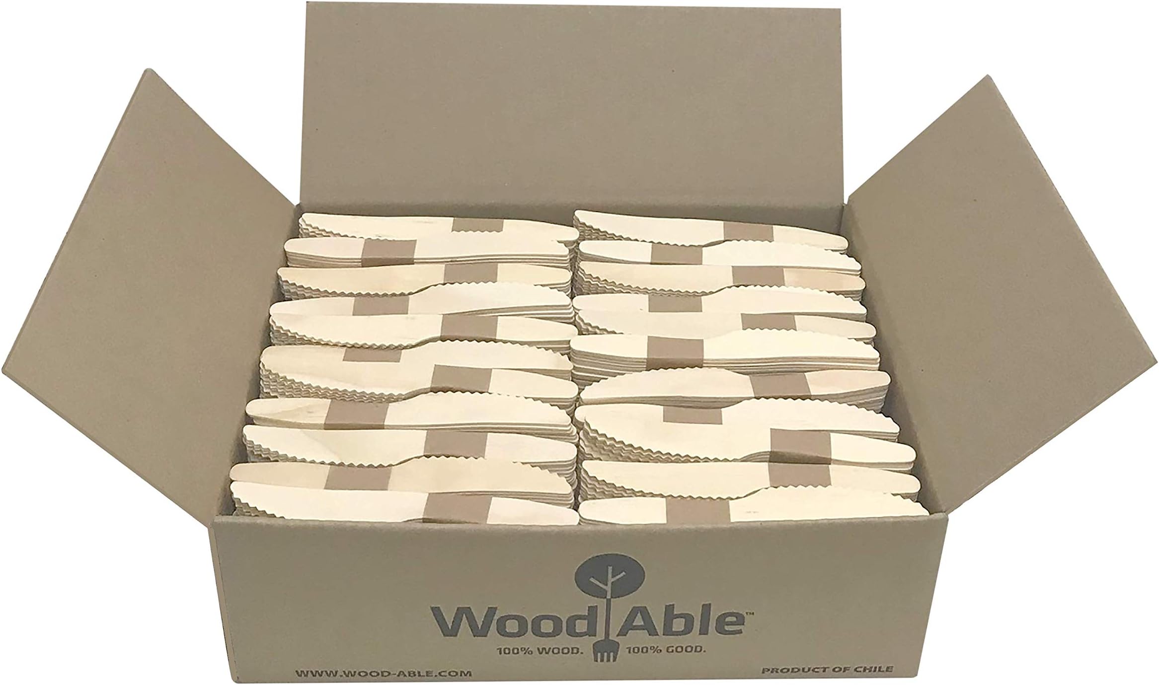 WoodAble - Disposable Wooden Knives | Alternative to Plastic Cutlery - FSC Certified - Eco Biodegradable Replacements - Single Use Splinter Free - 100% Wood Utensils (1,000 Count)