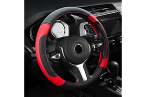 Didida Wheel Cover Microfiber Leather Universal Fit for Universal 15 inch,Black&Red