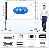 GAINVANE 120" Portable Projector Screen Stand 16:9 4K HD Wrinkle-Free Indoor view 7