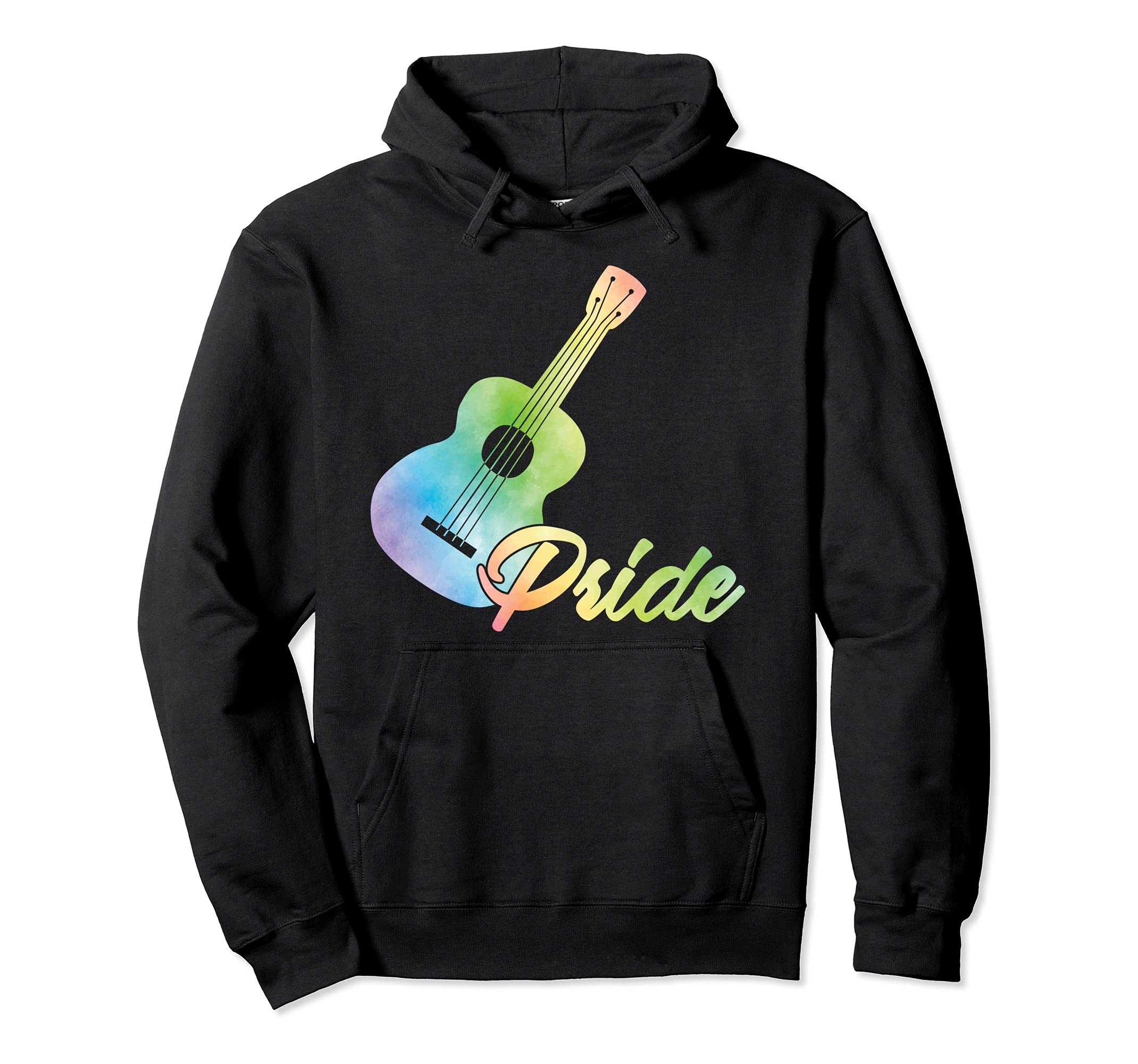 Pride Colorful Aloha Hawaiian Musician Uke Acoustic Guitar Pullover Hoodie