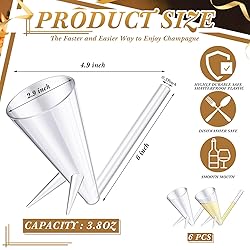 Gerrii 6 Pcs Champagne Shooter Champagne Glasses