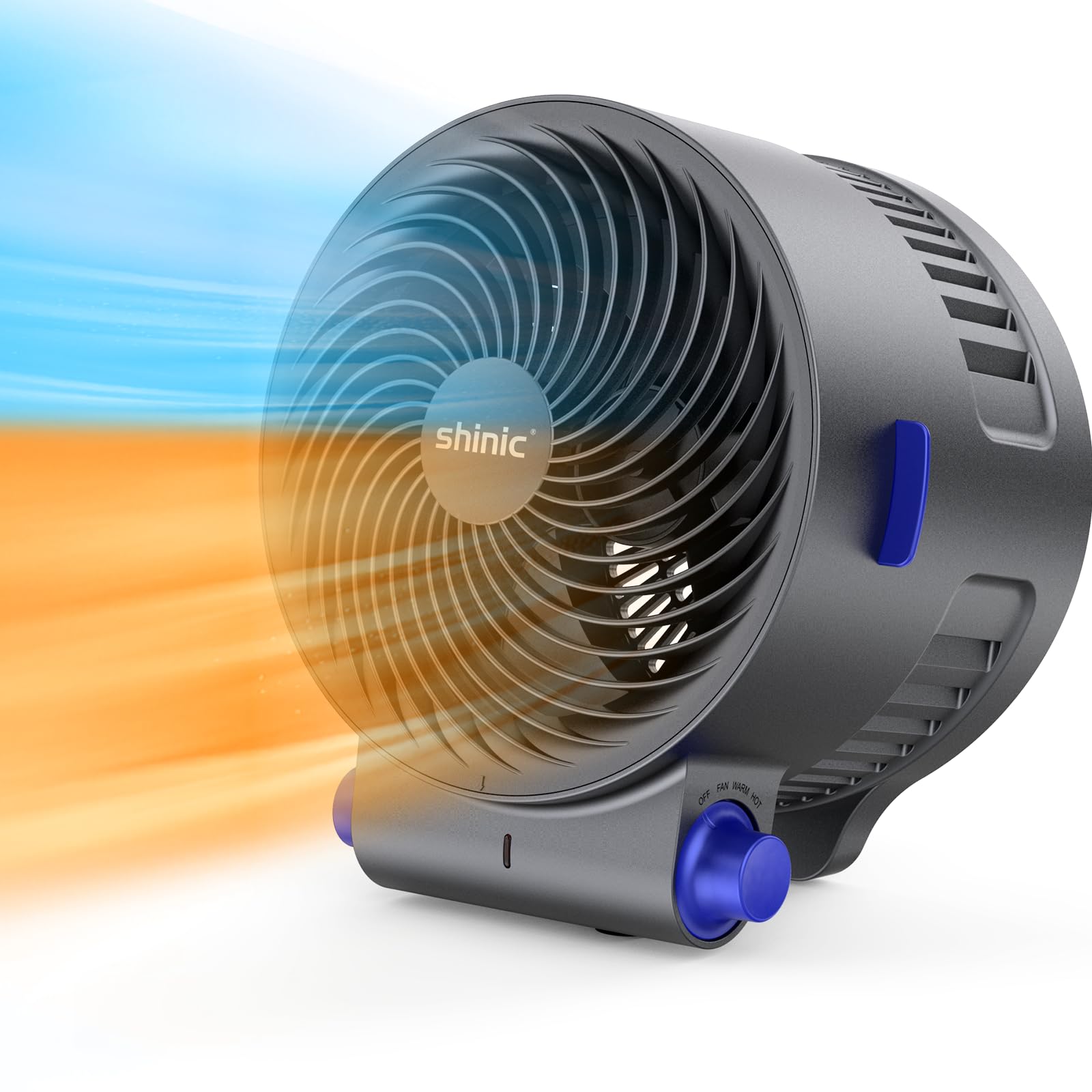 Photo 1 of shinic Desk Fan and Heater Combo, Portable Cooling Air Circulator Fan, Tip-Over & Overheat Protection, Turbo Fan Space Heater Combo for Indoor Use Office, Bedroom, Living Room, ETL Listed