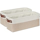 DULLEMELO 2-Pack Bathroom Baskets for Toilet, Small Storage Bins for Organizing Closets, Cabinets, Shelves, Canvas Fabric Sto