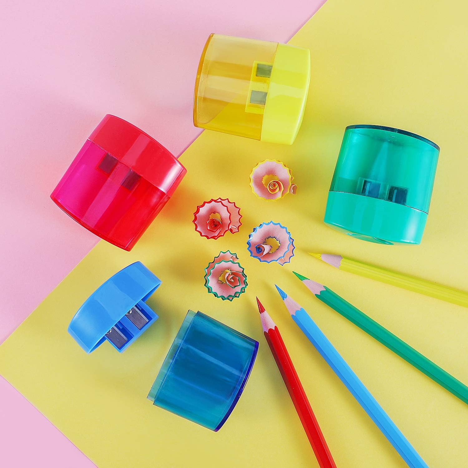 KIDMEN 2 Holes Pencil Sharpener, Pencil Sharpener for Kids, Pencil Sharpener Handheld-12 PACK : Office Products