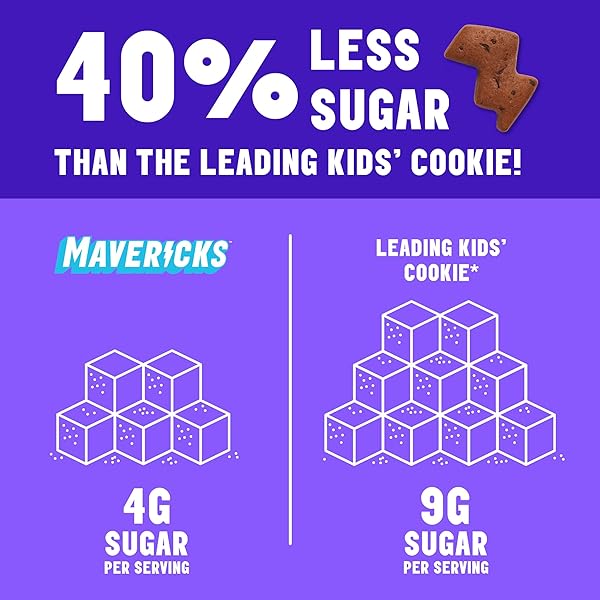 MAVERICKS DOUBLE CHOCOLATE BOLT COOKIES – PLANT-BASED CHOCOLATE CHIP COOKIES, PLANT BASED SNACK FOR KIDS, NUT FREE, 40% LESS SUGAR – 7 OZ BOX (1 PACK)