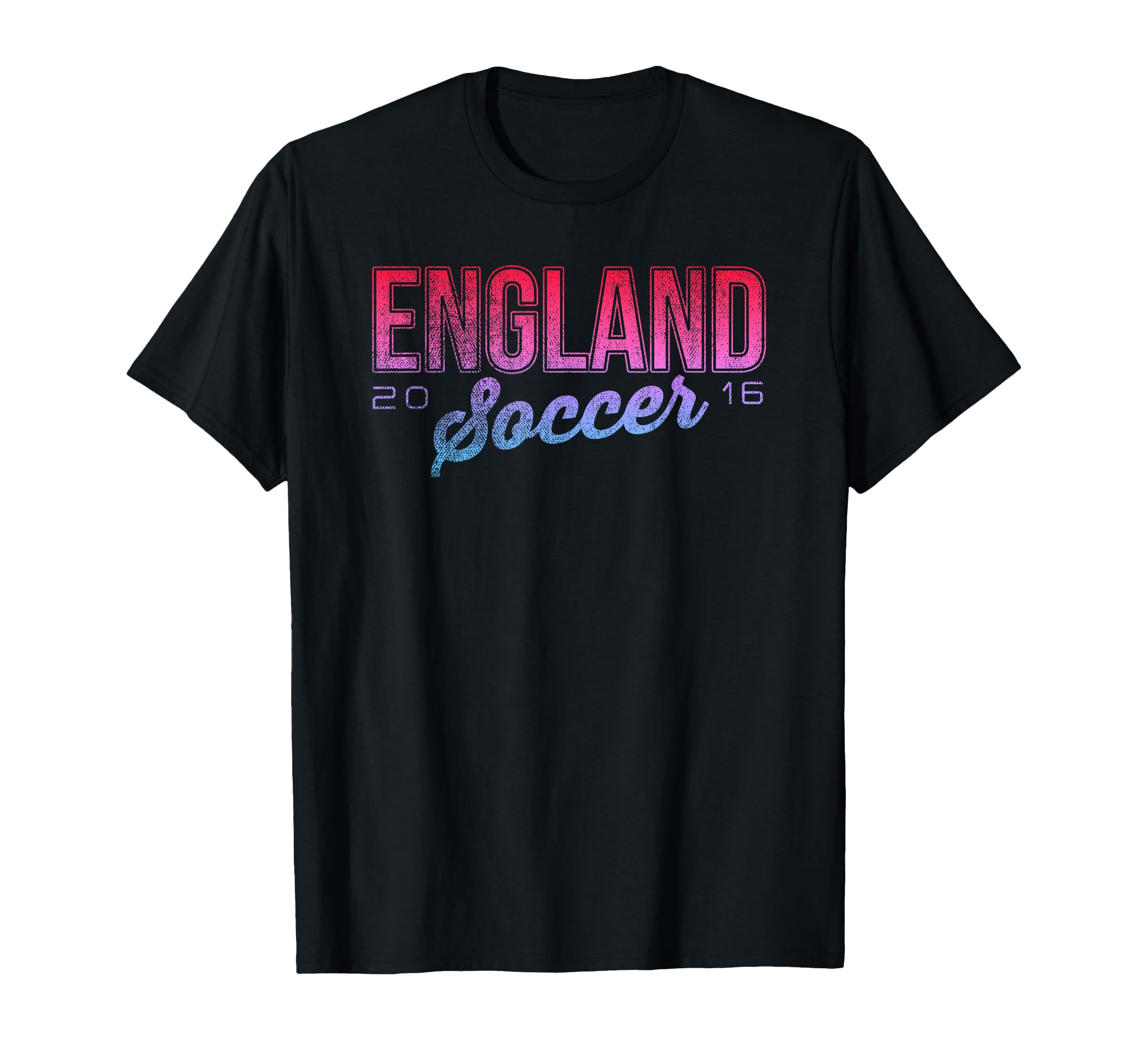 England Soccer 2016 Pink Purple Text T-Shirt