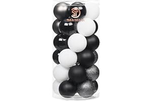 Sea Team 60mm/2.36" Set of Colorful Painted Sparkling Ornaments and Hanging Balls for Christmas Tree - 30pcs
