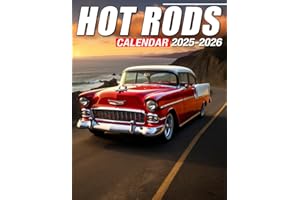 Hot Rods Calendar 2025 - 2026: 24 Months Jan 2025 to December 2026, 17" x 22" Opened, Thick & Sturdy Paper, Great Gift For Organizing & Planning, US Holidays