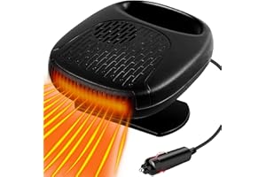 WAMTHUS Car Heater 2 in 1 Automobile Windshield Fast Heaters That Plugs Into Cigarette Lighter Portable Fast Heating Defrosting Defogger 12V Black