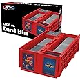 BCW Collectible Card Bin - Holds up to 1600 Cards - Single Red | Large Card Storage Box for Loose Trading Cards | Pokemon, MTG, and Sports Card Storage Boxes | Plastic Sorting Card Box