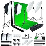 Linco Lincostore Photo Video Studio Light Kit AM169 - Including 3 Color Backdrops (Black/White/Green) Background Screen