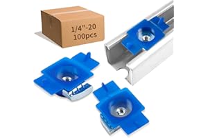 AOIGU 1/4-20" Nylon Strut Channel Cone Nuts - 100PCS, Galvanized Channel Squeeze Nut with Twist Tab, Compatible with Unistrut Channels Support Systems and Solar Panel Mounting (100)