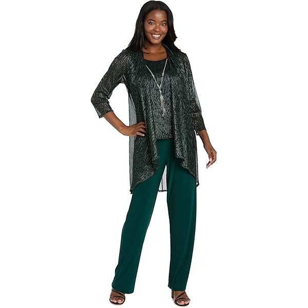 Amazon.com: R&M Richards Women's 2-Piece Pant Set W/Sequin Swing