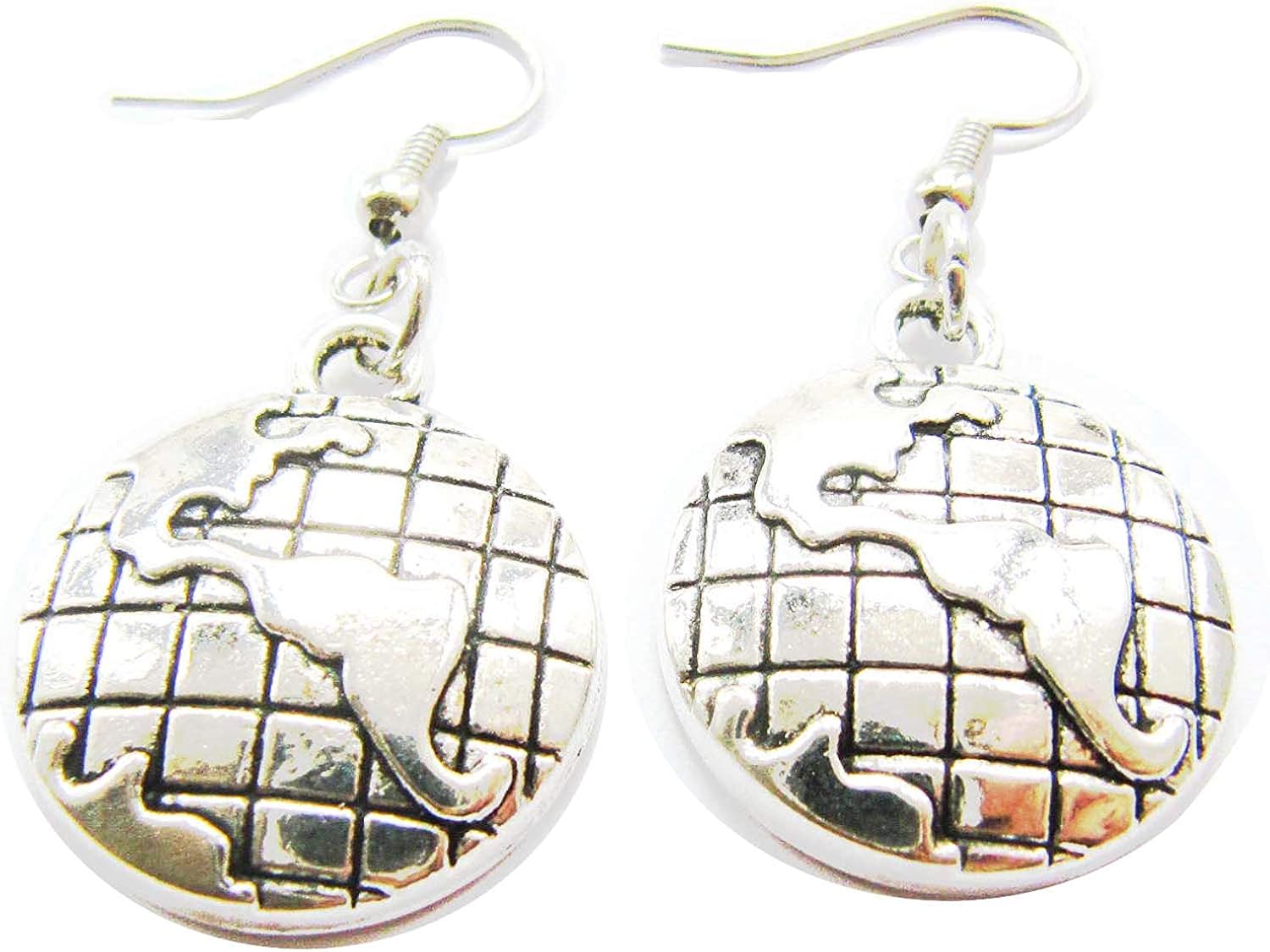 Earth Earrings, Earth Charm Earrings, World Earrings, Globe Earrings