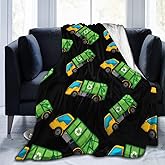 Cartoon Garbage Truck Ultra Soft Flannel Fleece All Season Light Weight Living Room/Bedroom Warm Blanket