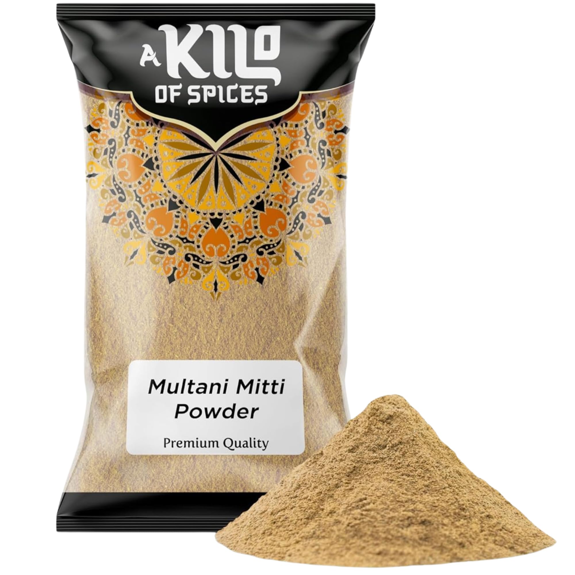 A Kilo Of Spices | Multani Mitti Powder 1Kg | Fullers Earth Indian Healing Clay Mud Mask | Pure Natural Bentonite Clay for Skincare - Smooth Skin Brightening | Finest Multani Mitti Powder