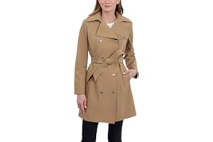 Calvin Klein womens Double Breasted Trench Coat With Detachable Hood and BeltTrench Coat