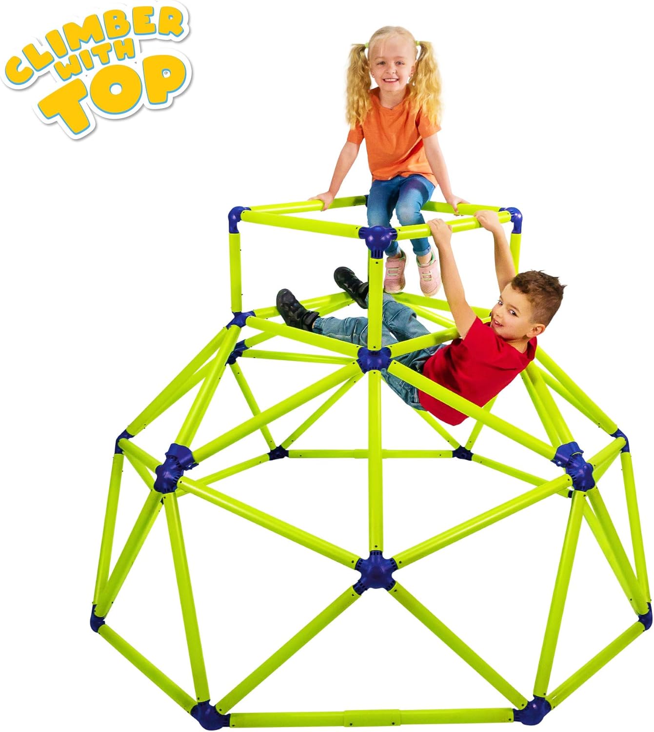 Eezy Peezy Monkey Bars Climbing Tower - Active Outdoor Fun for Kids Ages 3 to 8 Years Old, Green/Blue: Toys & Games