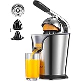 AICOK Orange Juicer Electric Citrus Juicer with Humanized Handle, Powerful 160W Silent Motor Stainless Steel BPA-Free, Two Si