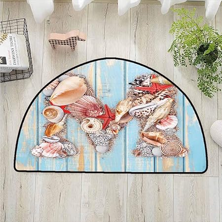 Despkonmats Alfombra Semicircular Para Dormitorio Con Diseño