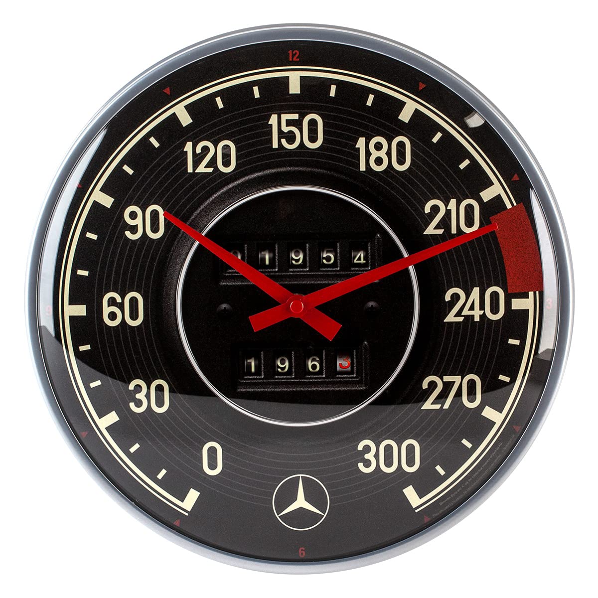 Nostalgic-Art 51091 Mercedes-Benz Speedometer Retro Wall Clock Gift Idea for Car Accessory Fans Large Kitchen Clock Vintage Design for Decoration 31 cm