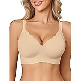 Avidlove Jelly Bras for Women No Underwire Seamless Bralettes Wireless Push Up Scalloped Full Coverage Sports Everyday Bra