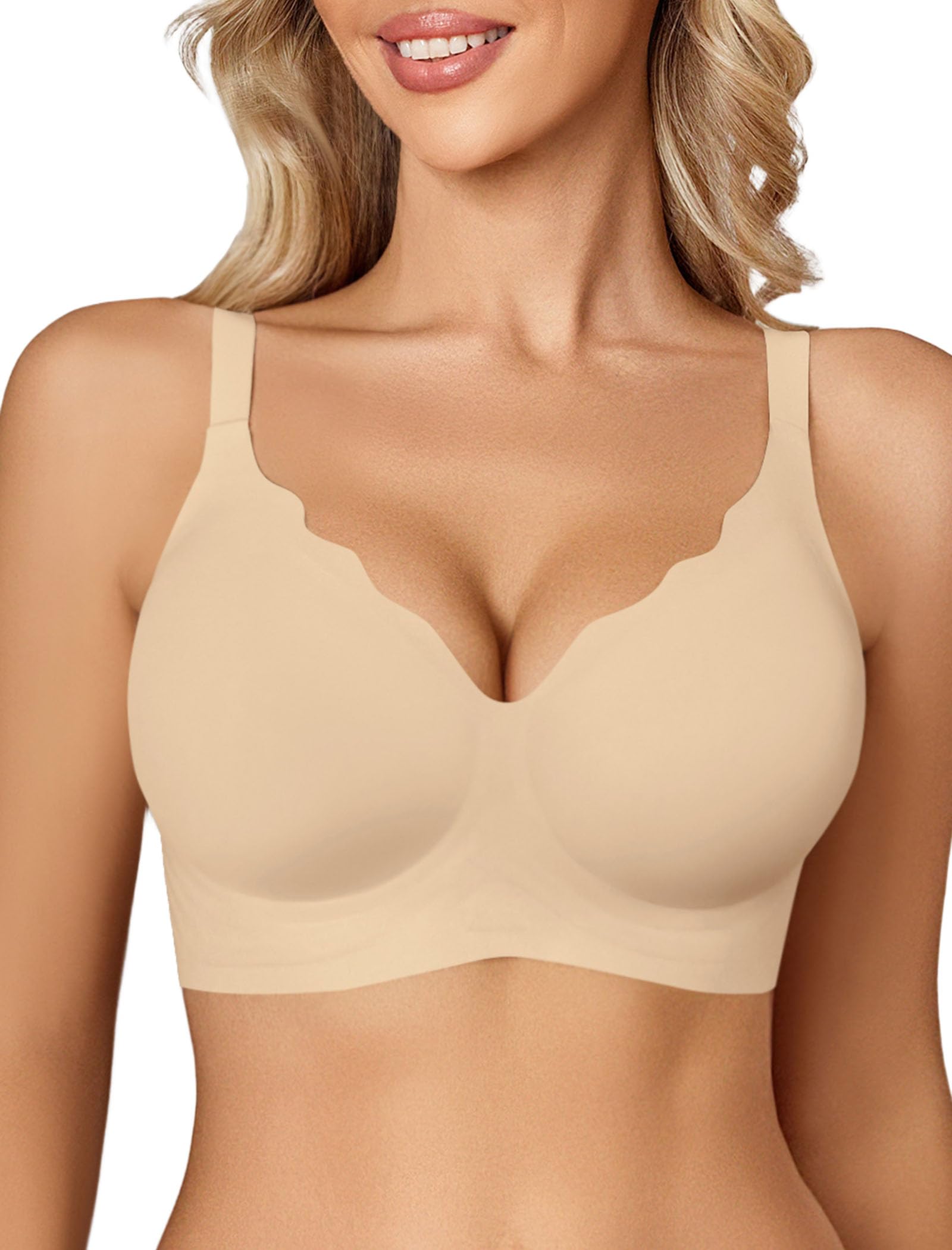 VRVOICE Wireless Bras for Women Seamless Push Up Bralette Supportive