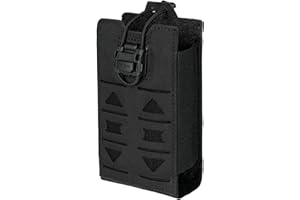 TOPTACPRO Tactical Radio Pouch MOLLE Radio Holster Compatible with 148/152 MPU5 Baofeng Radio Case Bag Walkie Talkies Rifle Mag with Elastic Cord 500D Nylon