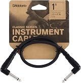 Daddario Accessories Classic Series Patch Cables 1 ft Right Angle Guitar Pedal