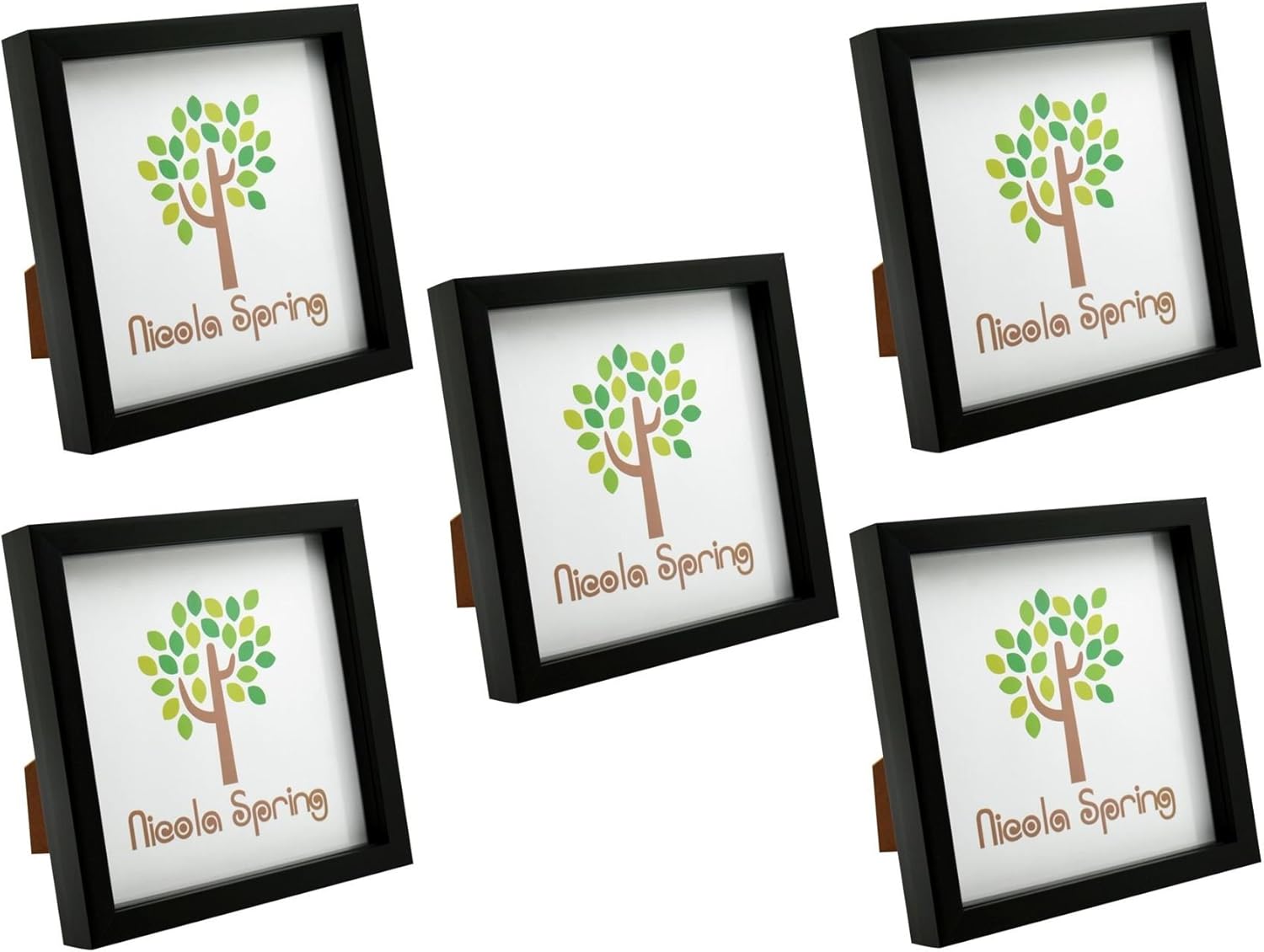 Nicola Spring 8x8 (20 x 20cm) Square Box Glass Photo Picture Frame