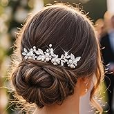 Kilshye Leaf Bride Wedding Hair Pins Silver Pearl Bridal Hair Accessories Rhinestone Hair Pieces for Women (Pack of 3）